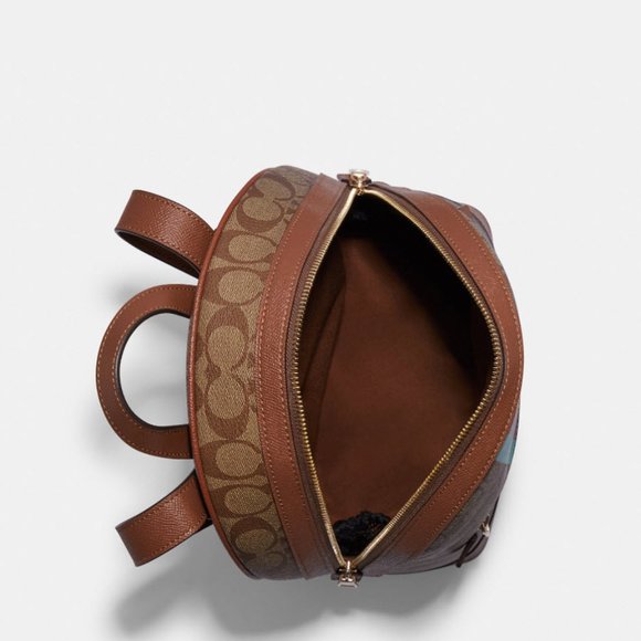 Coach C5795 Kenley Legacy Khaki Signature Multicolor Stripe Backpack - Picture 4 of 5